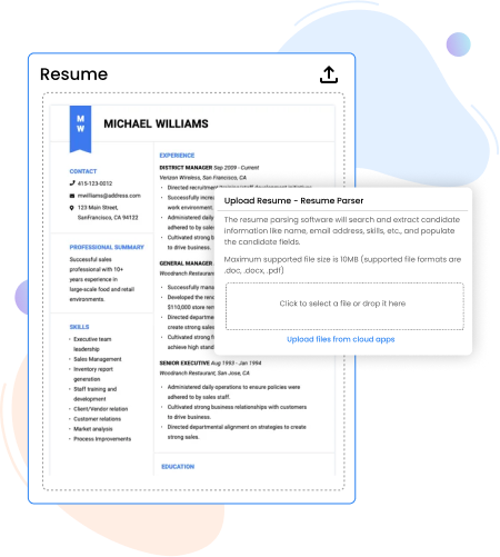 upload resume